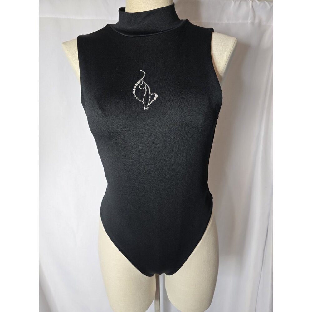 Baby Phat X Forever 21 Womens Black Sleeveless Collared Body Suit- MEDIUM
